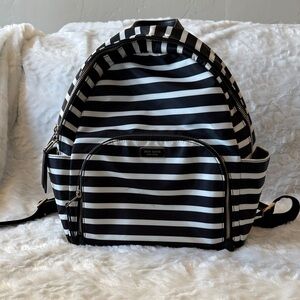 Kate Spade Black and White Striped Backpack